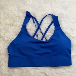 Zyia Active Womens Royal Pisces Light N Tight Strappy Sports Bra M Yoga Gym